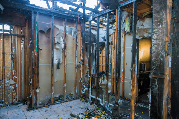 Professional Emergency Fire Damage Restoration technician working in Kingsville, MD